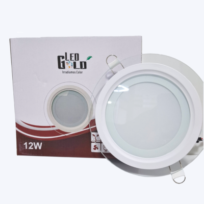 PANEL LED 12W BORDE VIDRIO REDONDO INC BLANCO LUZ TRICOLOR