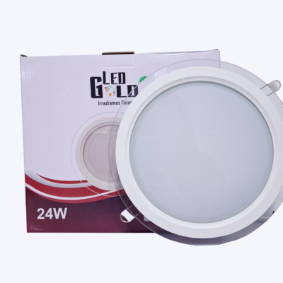 PANEL LED 24W BORDE VIDRIO REDONDO INCRUSTAR BLANCO LUZ TRICOLOR
