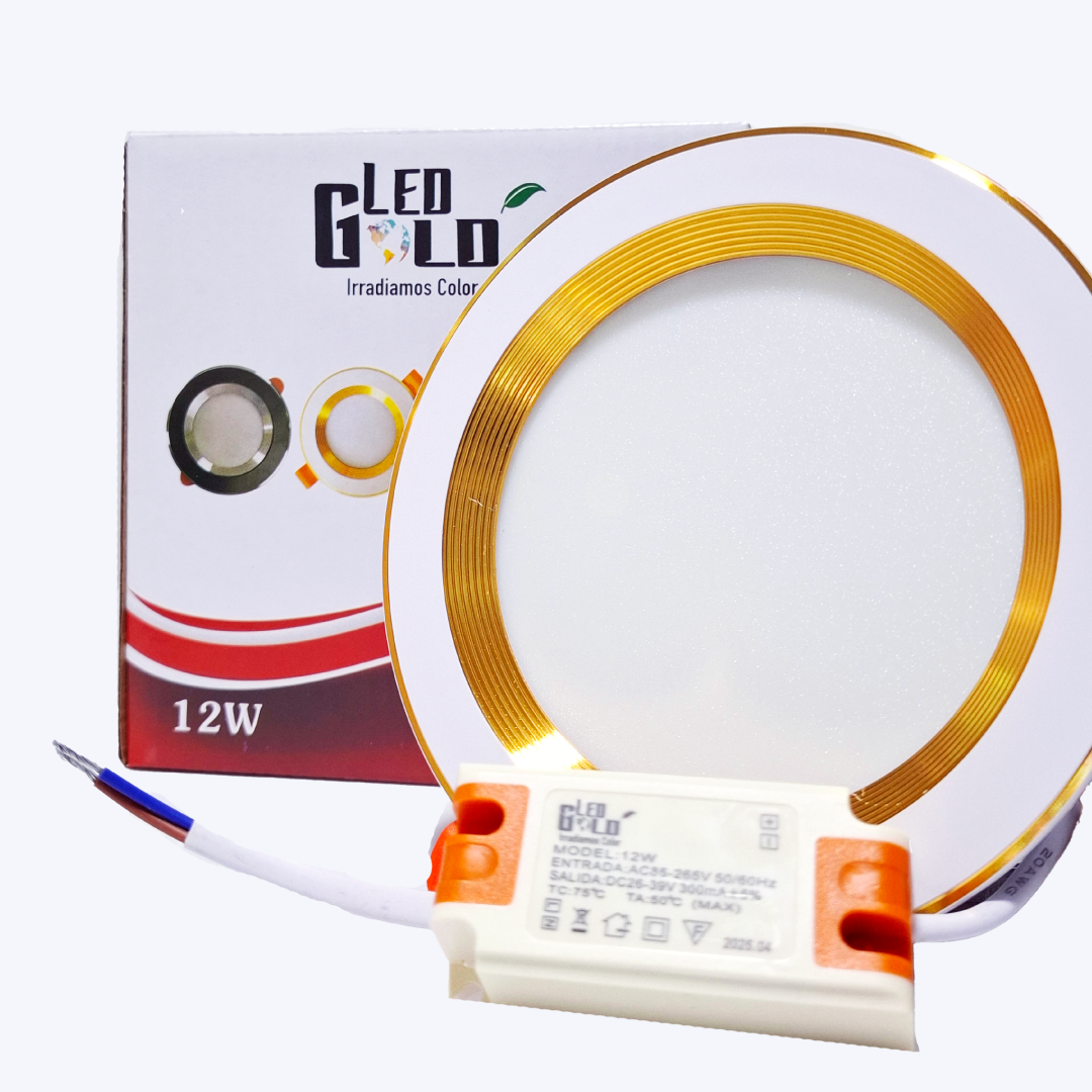 BALA DECORATIVA 12W BLANCO + DORADO INCRUSTAR LUZ CALIDA