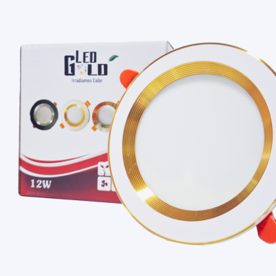 BALA DECORATIVA 12W BLANCO + DORADO INCRUSTAR LUZ CALIDA