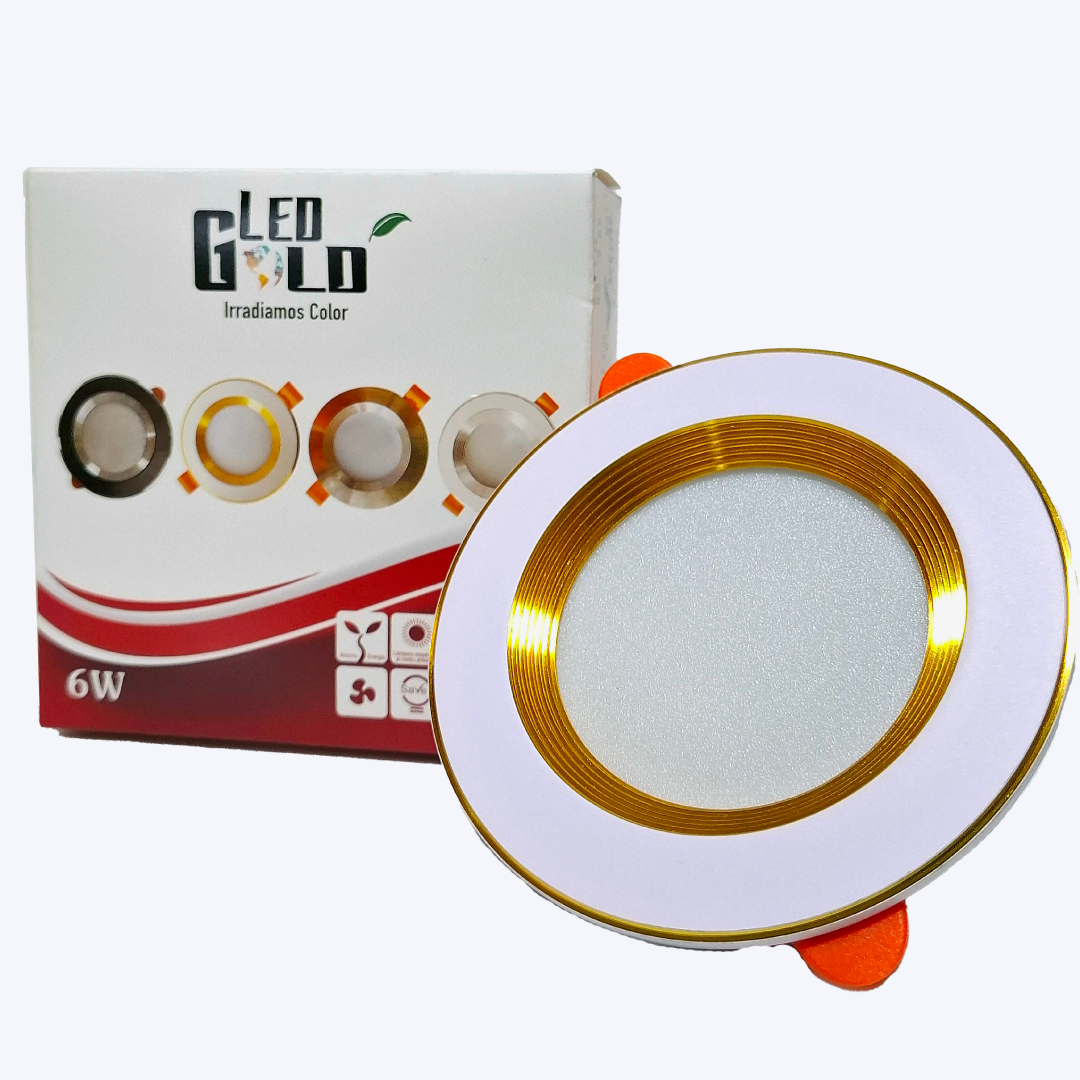 BALA DECORATIVA 12W BLANCO + DORADO INCRUSTAR LUZ BLANCA