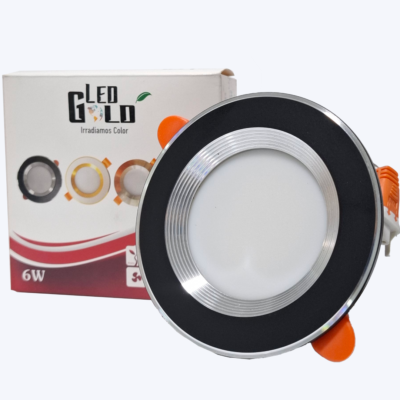 BALA DECORATIVA 6W NEGRO+SATIN DE INCRUSTAR LUZ BLANCA