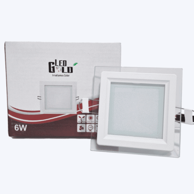 PANEL LED 6W BORDE VIDRIO CUADRADO INCRUSTAR BLANCO LUZ TRICOLOR