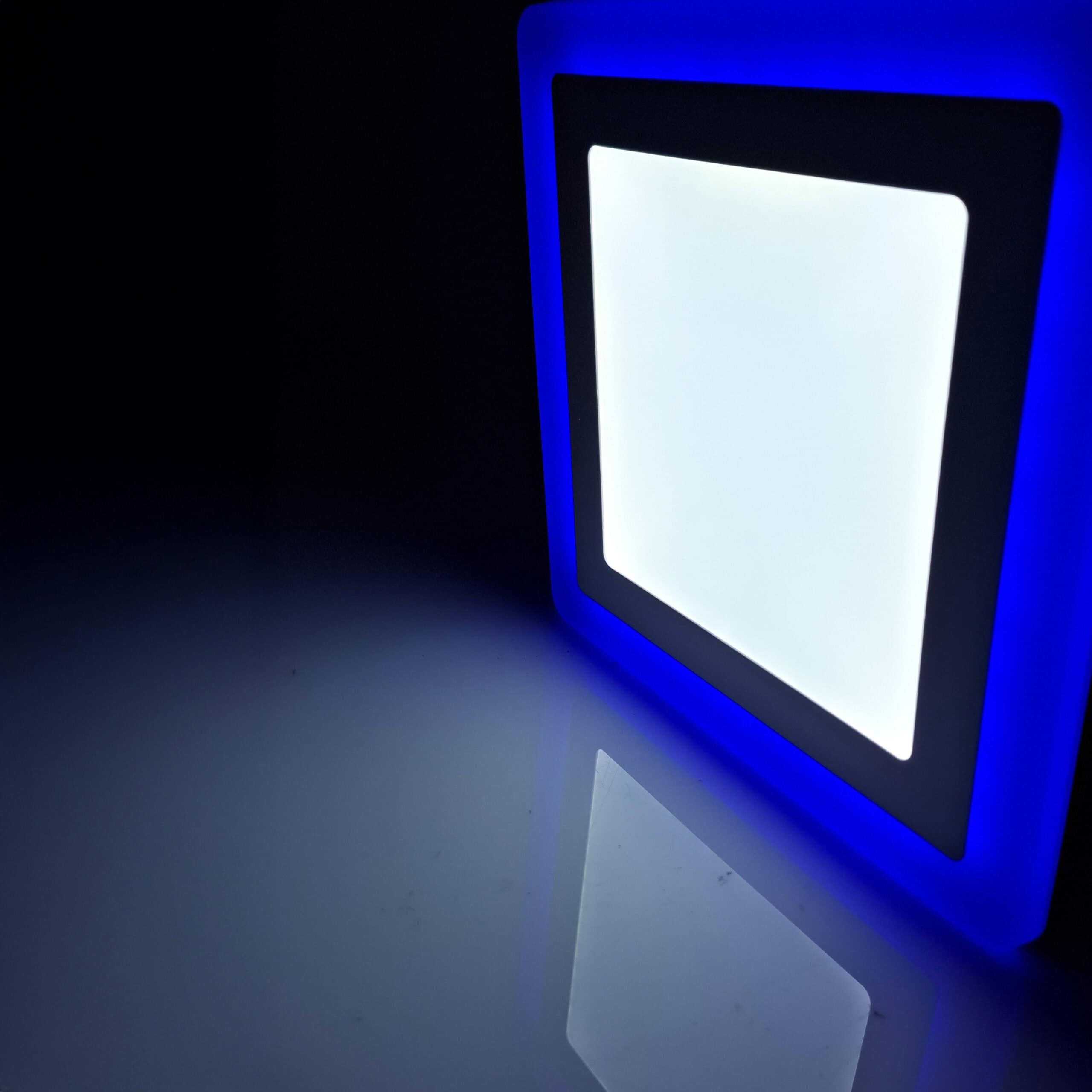 PANEL LED BICOLOR 12W+4W CUADRADO INCRUSTAR LUZ BLANCO + AZUL