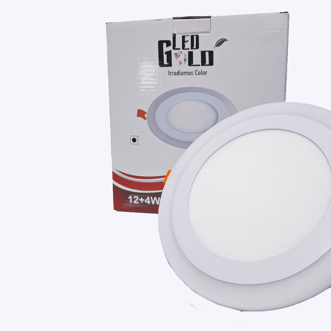 PANEL LED BICOLOR 12W+4W REDONDO INCRUSTAR LUZ BLANCO + CALIDO