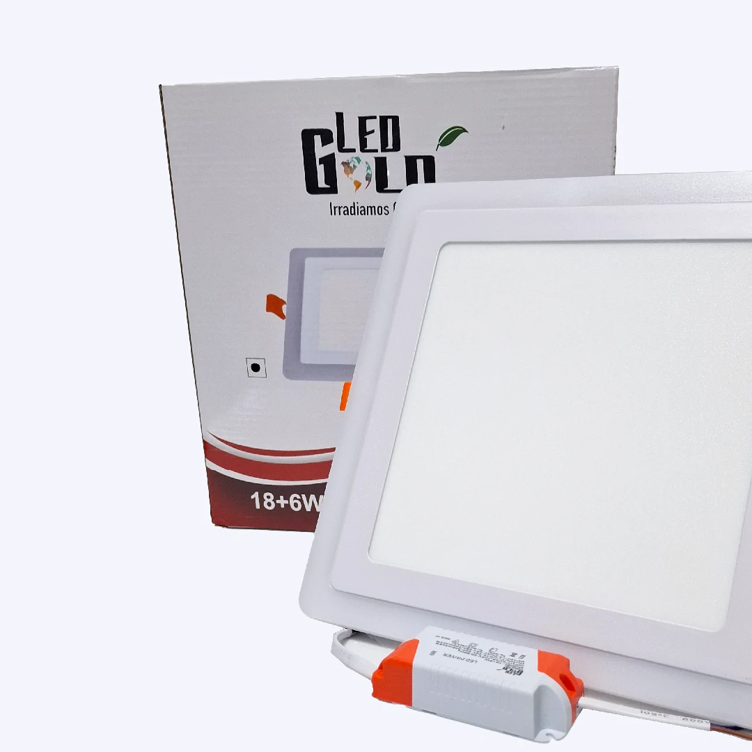 PANEL LED BICOLOR 18W+6W CUADRADO INCRUSTAR LUZ BLANCO + AZUL