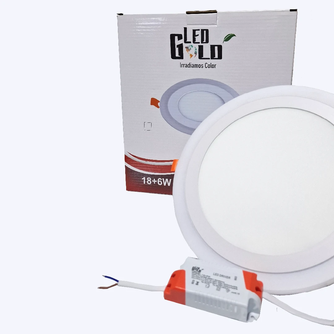 PANEL LED BICOLOR 18W+6W REDONDO INCRUSTAR LUZ BLANCO + AZUL