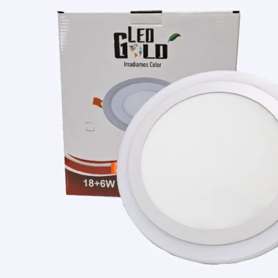 PANEL LED BICOLOR 18W+6W REDONDO INCRUSTAR LUZ BLANCO + AZUL