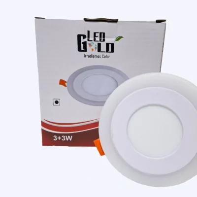 PANEL LED BICOLOR 3W+3W REDONDO INCRUSTAR LUZ BLANCO + CALIDO