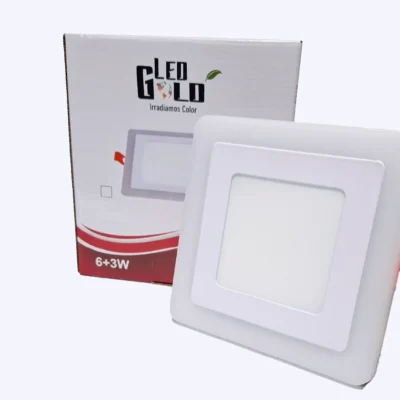 PANEL LED BICOLOR 6W+3W CUADRADO INCRUSTAR LUZ BLANCO + CALIDO