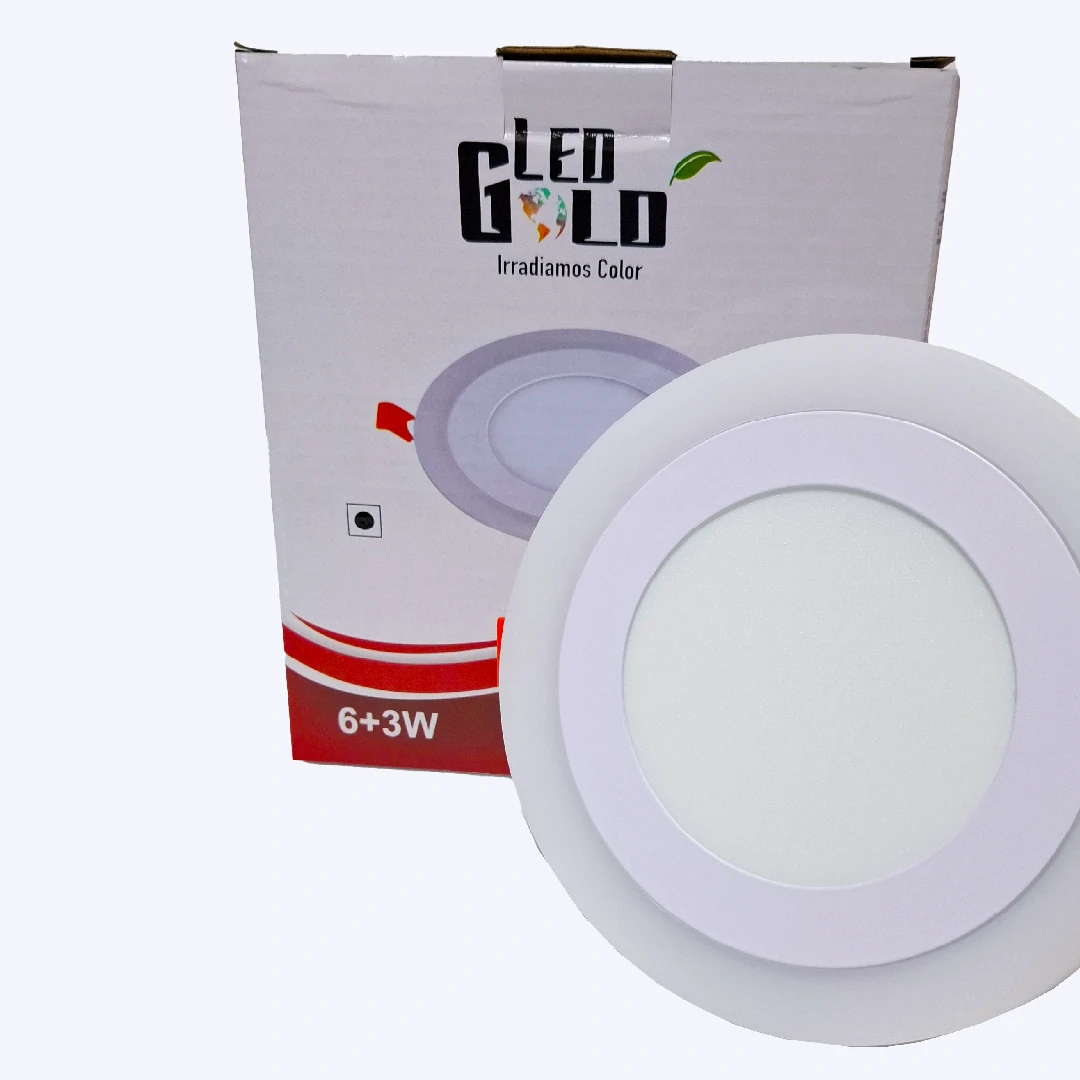PANEL LED BICOLOR 6W+3W REDONDO INCRUSTAR LUZ BLANCO + CALIDO