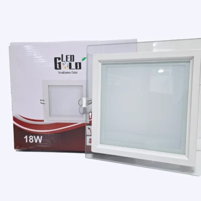 PANEL LED 18W BORDE VIDRIO CUADRADO INC BLANCO LUZ TRICOLOR