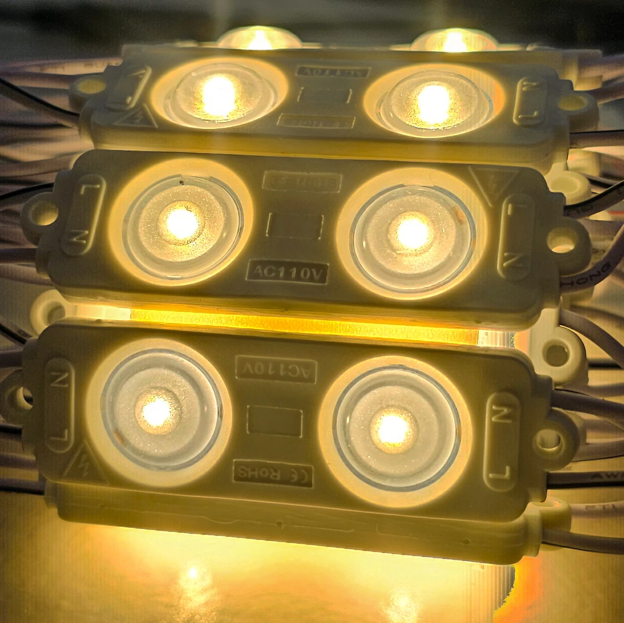 MODULO 2 LEDS 110V 2835 REF 6520 1.3W LUZ CALIDA