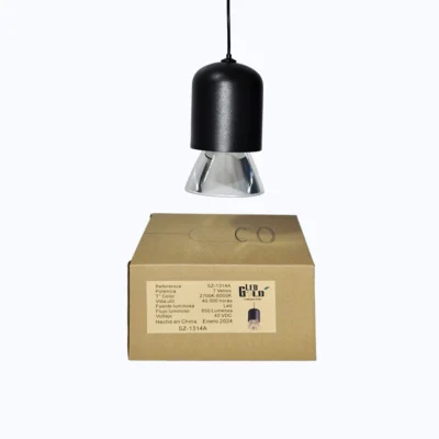 LUZ COLGANTE RIEL 7W RM NEGRO-TRANSPARENTE TRICOLOR
