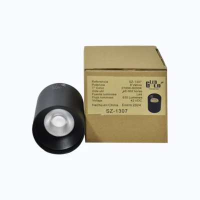 LUZ SPOT CILINDRO FIJO 8W RM NEGRO TRICOLOR