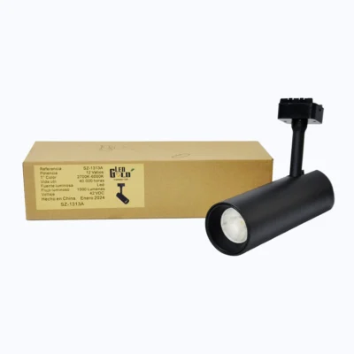 LUZ SPOT RIEL 12W RM NEGRO TRICOLOR