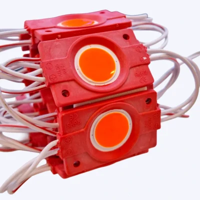 MODULO COB CUADRADO TRANSPARENTE 12V REF 4838 2.4W LUZ ROJA