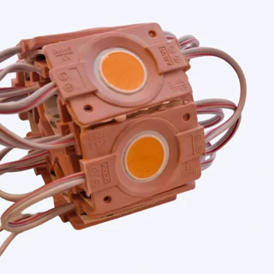 MODULO COB CUADRADO TRANSPARENTE 12V REF 4838 2.4W LUZ ROSADA