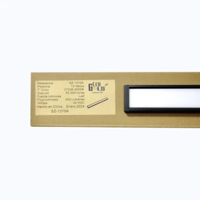 LUZ LINEAL 12W RIEL MAGNÉTICO NEGRO TRICOLOR