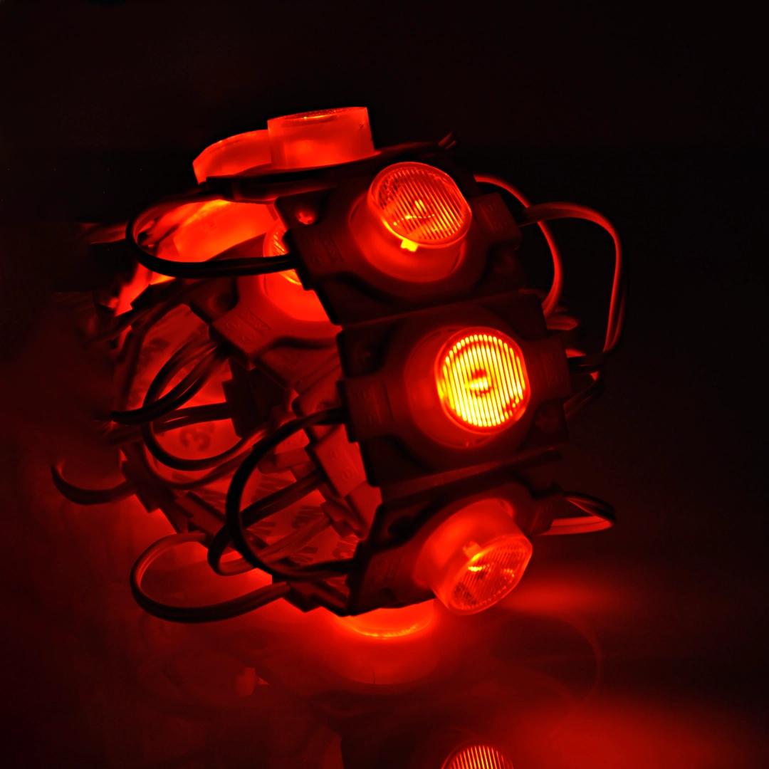 MODULO CUADRADO LUPA GRANDE 12V 3030 REF 4832 1.5W LUZ ROJO
