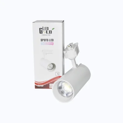 SPOT DE RIEL 30W CHASIS BLANCO LUZ BLANCA Y CÁLIDA