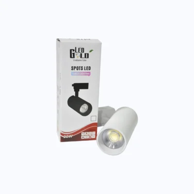 SPOT DE RIEL 20W CHASIS BLANCO LUZ BLANCA Y CÁLIDA