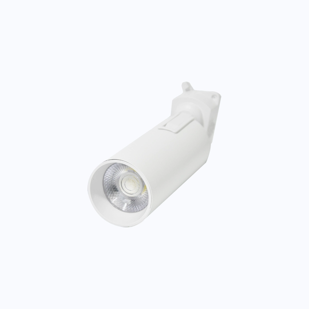 SPOT DE RIEL 20W CHASIS BLANCO LUZ BLANCA Y CÁLIDA