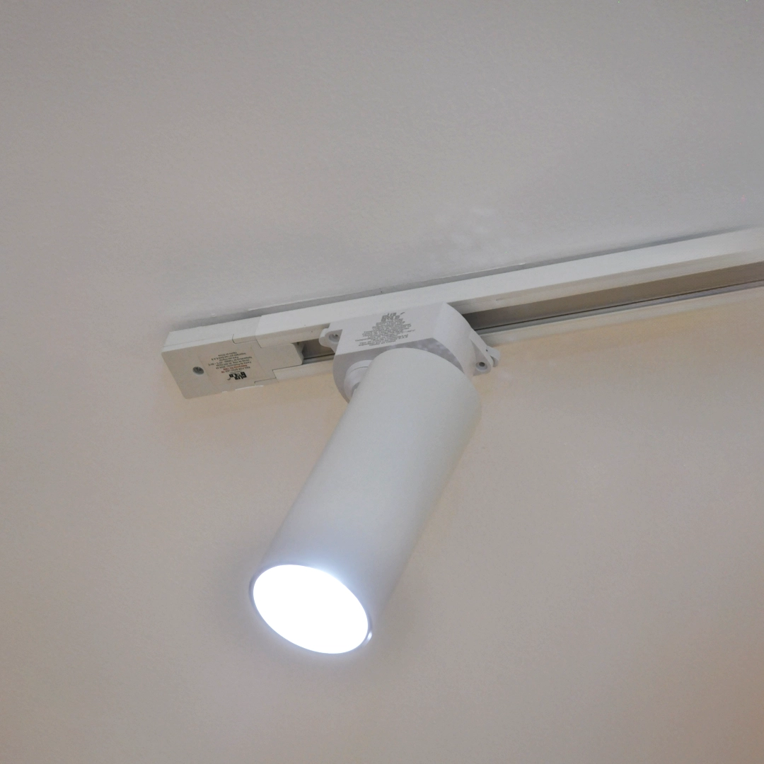 SPOT DE RIEL 20W CHASIS BLANCO LUZ BLANCA Y CÁLIDA