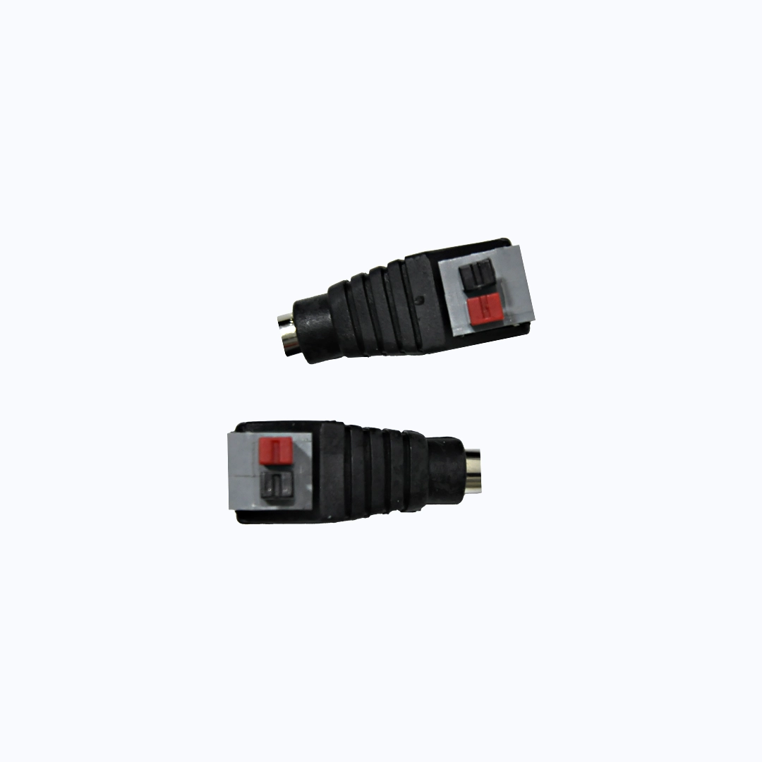 ACCESORIO CINTA LED CONECTOR HEMBRA DC NEGRO CON TERMINALES DE PRESIÓN