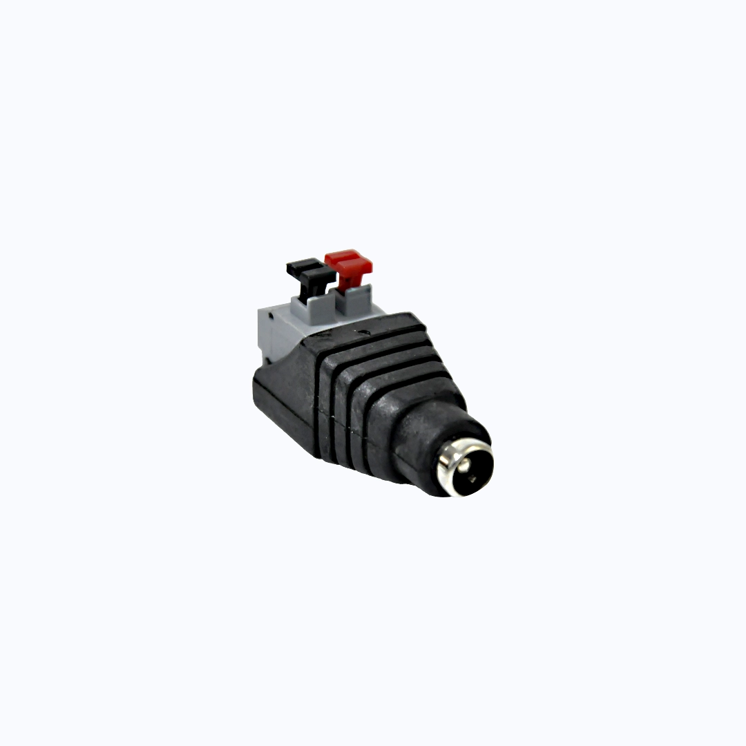 ACCESORIO CINTA LED CONECTOR HEMBRA DC NEGRO CON TERMINALES DE PRESIÓN - Imagen 2